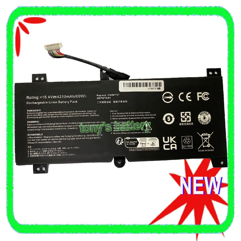 C41N1731 C41N1731-2 Battery For ASUS Rog GL504 GL504G GL504GM GL504GW GL504GS ROG Strix G17 G712 G712LU G712LV G731 G731G G731GU