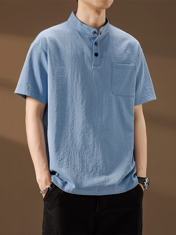 メンズ オルト スヴェ T-irt ルーズフィット クイドライ スポーツ スモール スタンドカラー サマー ファッション アーバン スタイル ポリエステル繊維 プラスサイズ