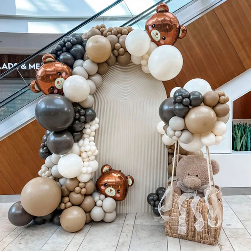 

Bear Theme Coffee Brown Balloon Garland Arch Kit Wedding Birthday Party Decoration Kids Latex Balloon Globos Baby Shower Decor