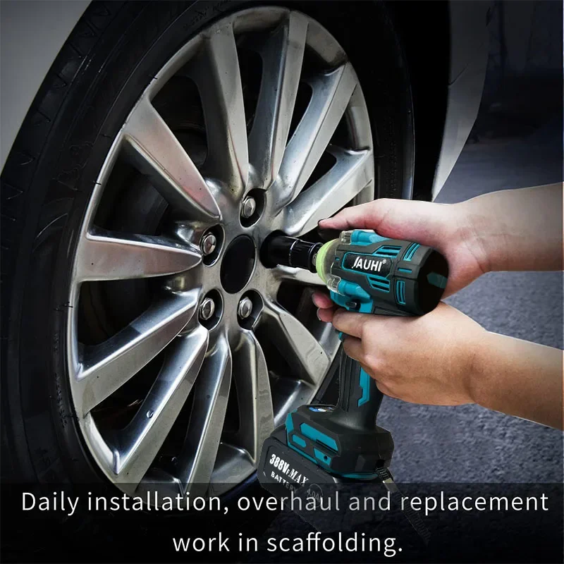 520N.M Brushless Cordless Electric Impact Wrench 1/2 Inch Lithium Ion Battery 18v Compatible Makita For Car Repair Truck Repair