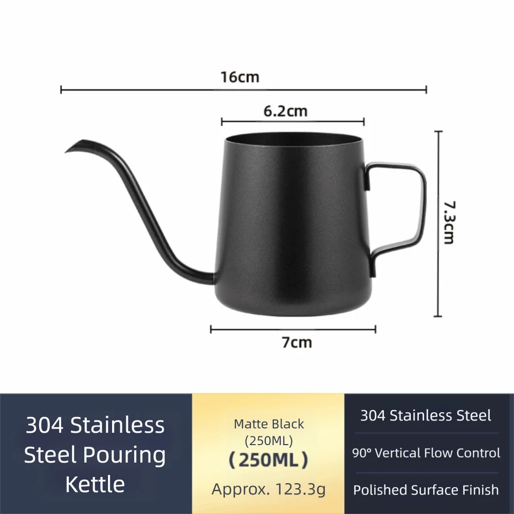

Long Narrow Spout Hand-poured Coffee Pot Stainless Steel Professional Stainless Steel Coffee Pot Fashion Design Cafe