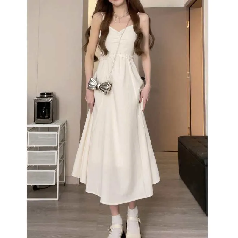 spring-summer-new-ballet-long-dress-high-waist-a-line-skirt-no-sleeve-korean-style-polyester-fabric-citywalk-suitable