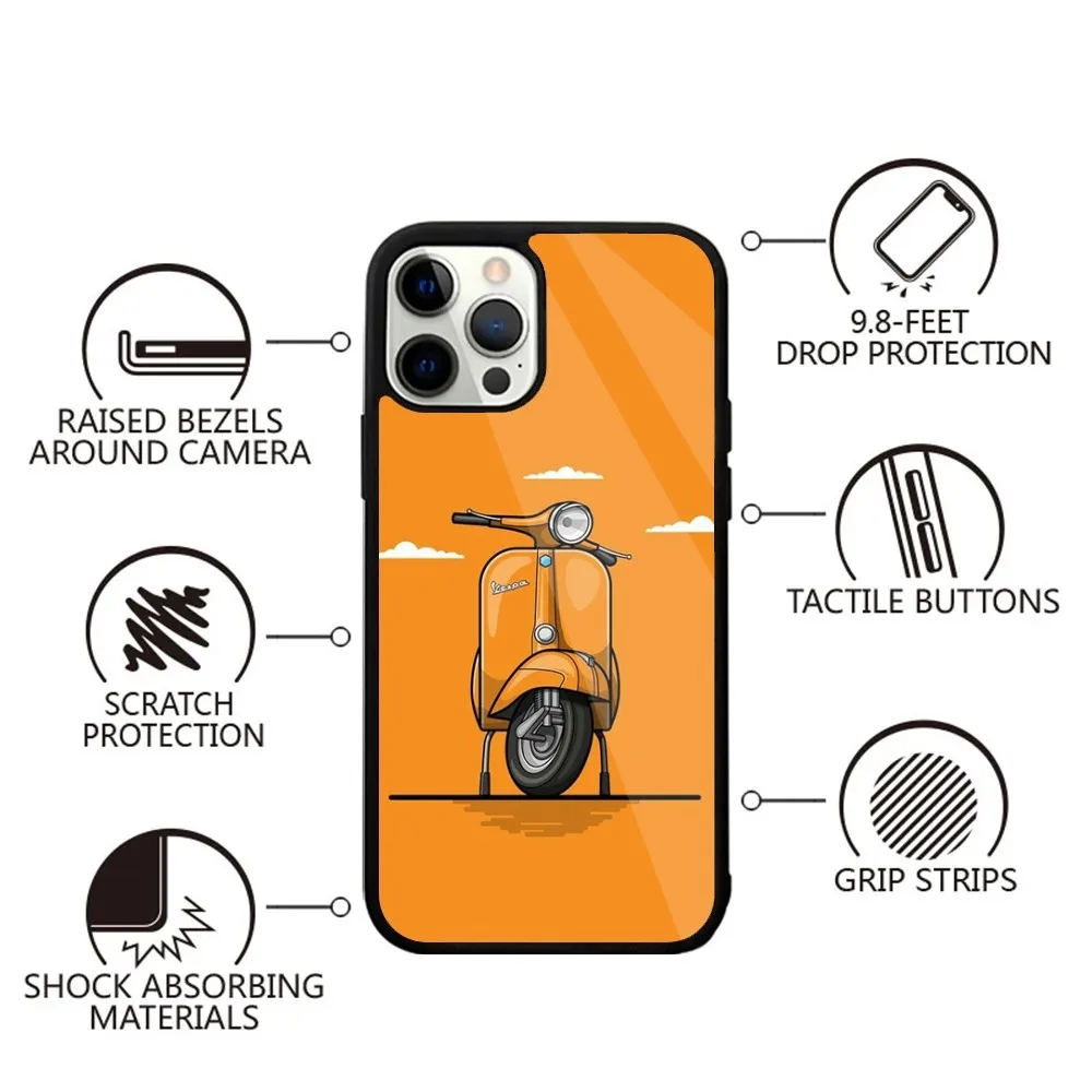 V-Vespa Scooter Phone Case For iPhone 15,14,13,12,11,Plus,Pro,Max Mini Magsafe Magnetic Wireless Charging image 4