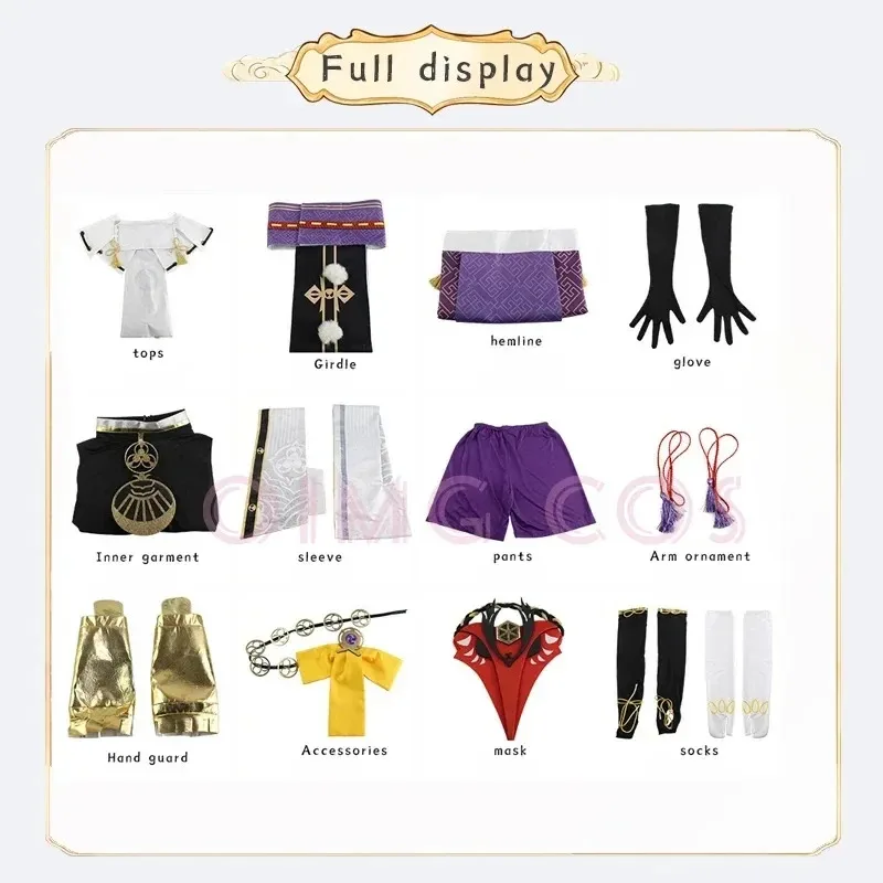 Kujo Sara Costume Cosplay Genshin Impact Carnevale Uniforme Parrucca Anime Costumi di Halloween Gioco per donne