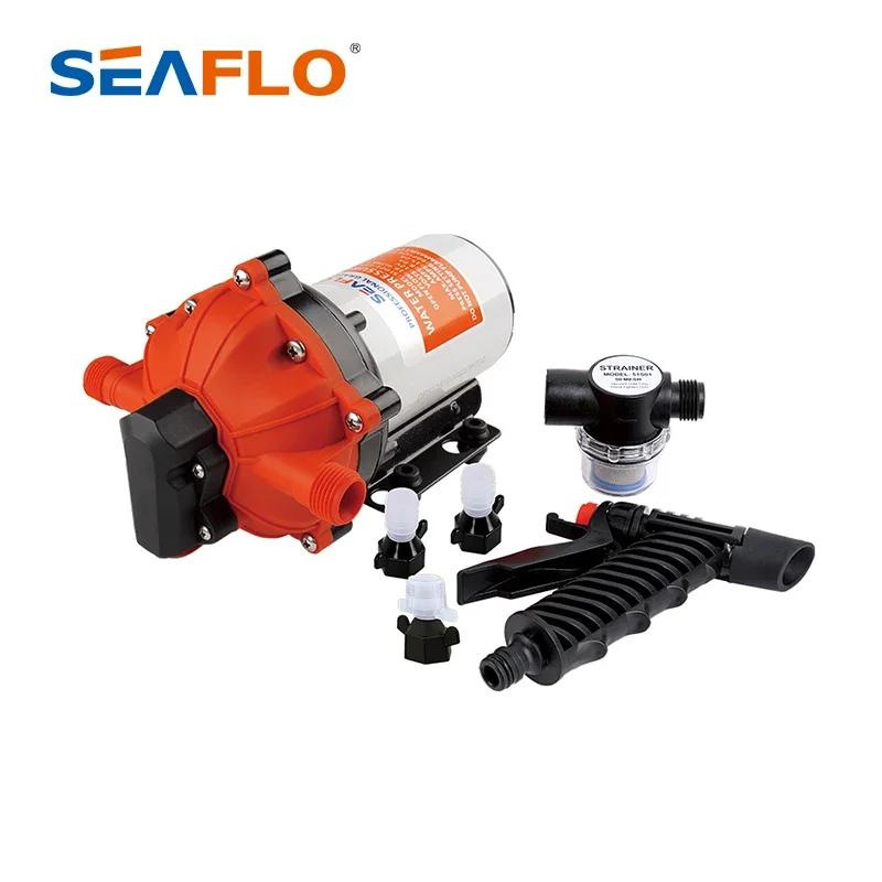 Seaflo 51 Series 6M Hosecoil Washdown System Trigger 12V DC High Pressure Water Pump for Car Washing Equipment