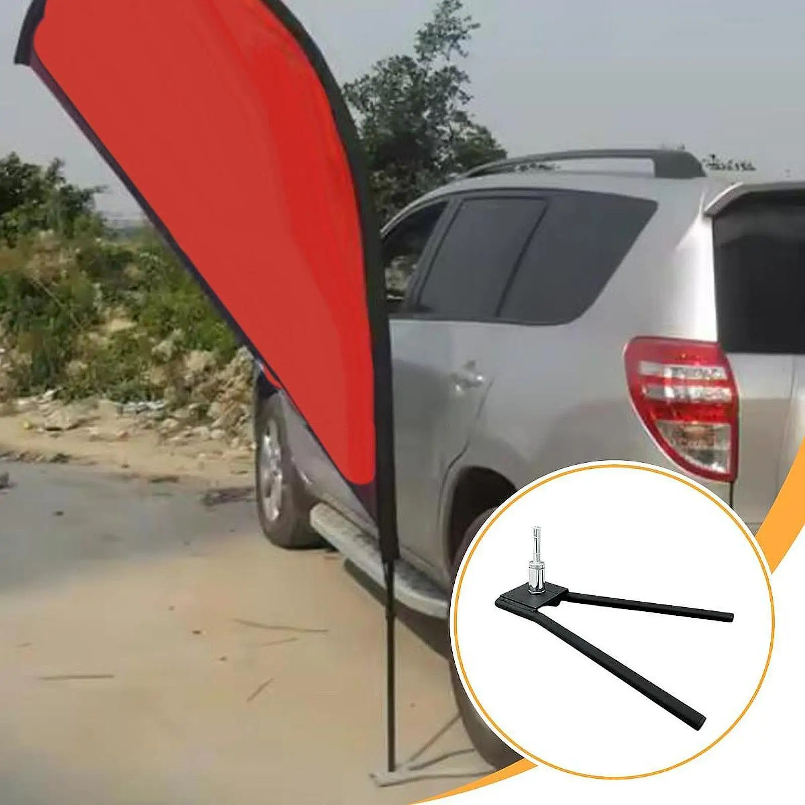 

Beach Umbrella Base Windproof Pole Holder Feather Flag Pole Stake Ground Flagpole for Event Garden Sport Decoration Camping Lawn