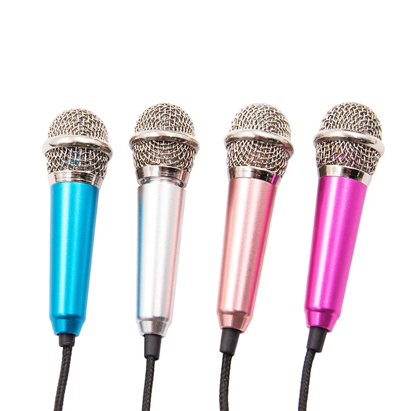 Mini 3.5mm Stereo Studio Metal Mic Karaoke 3.5MM Microphone KTV For Smart phones Laptop PC Desktop Handheld Audio Small Size mic