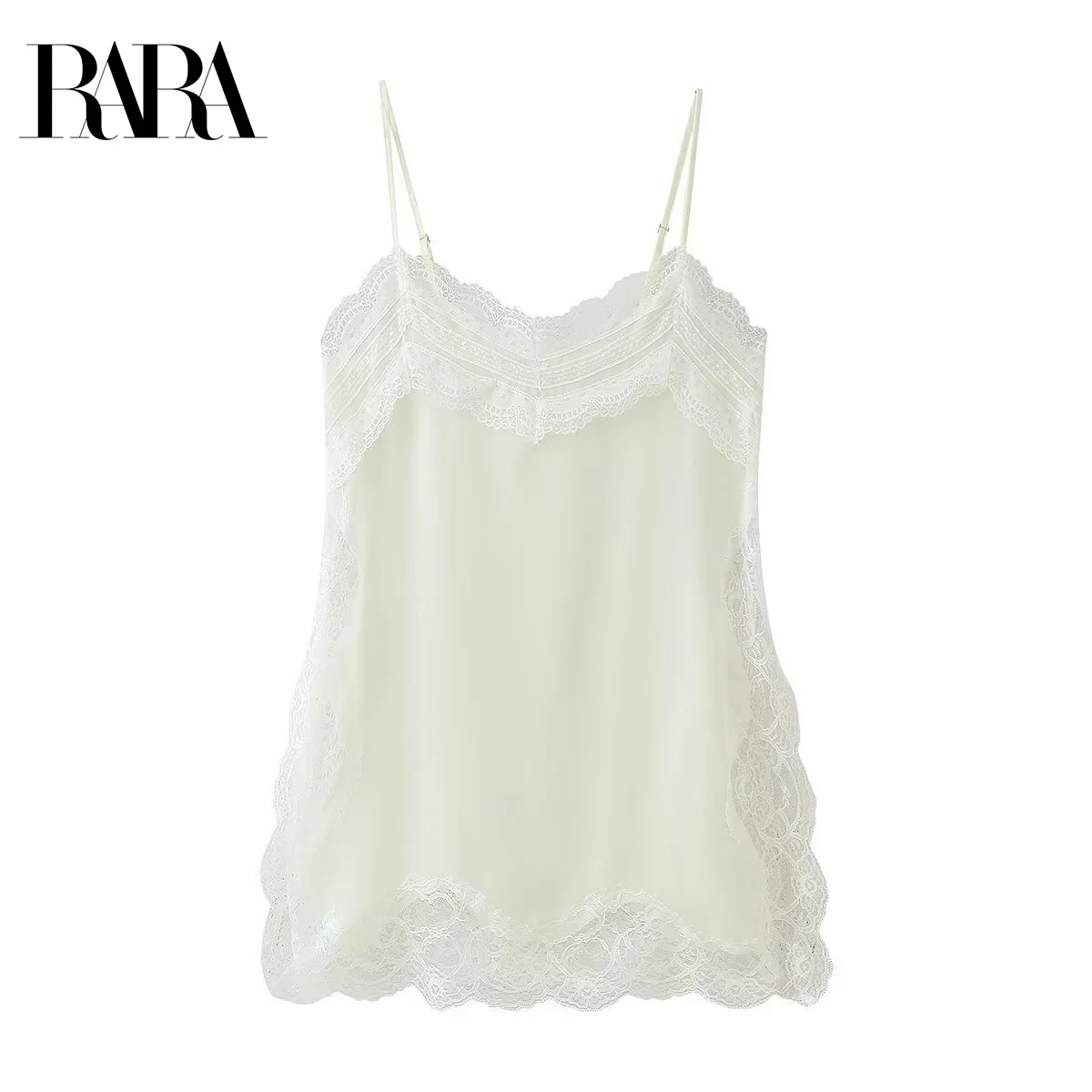 

RARA женский летний новый элегантный сексуальный топ без рукавов с кружевными вставками и декором с боковыми разрезами