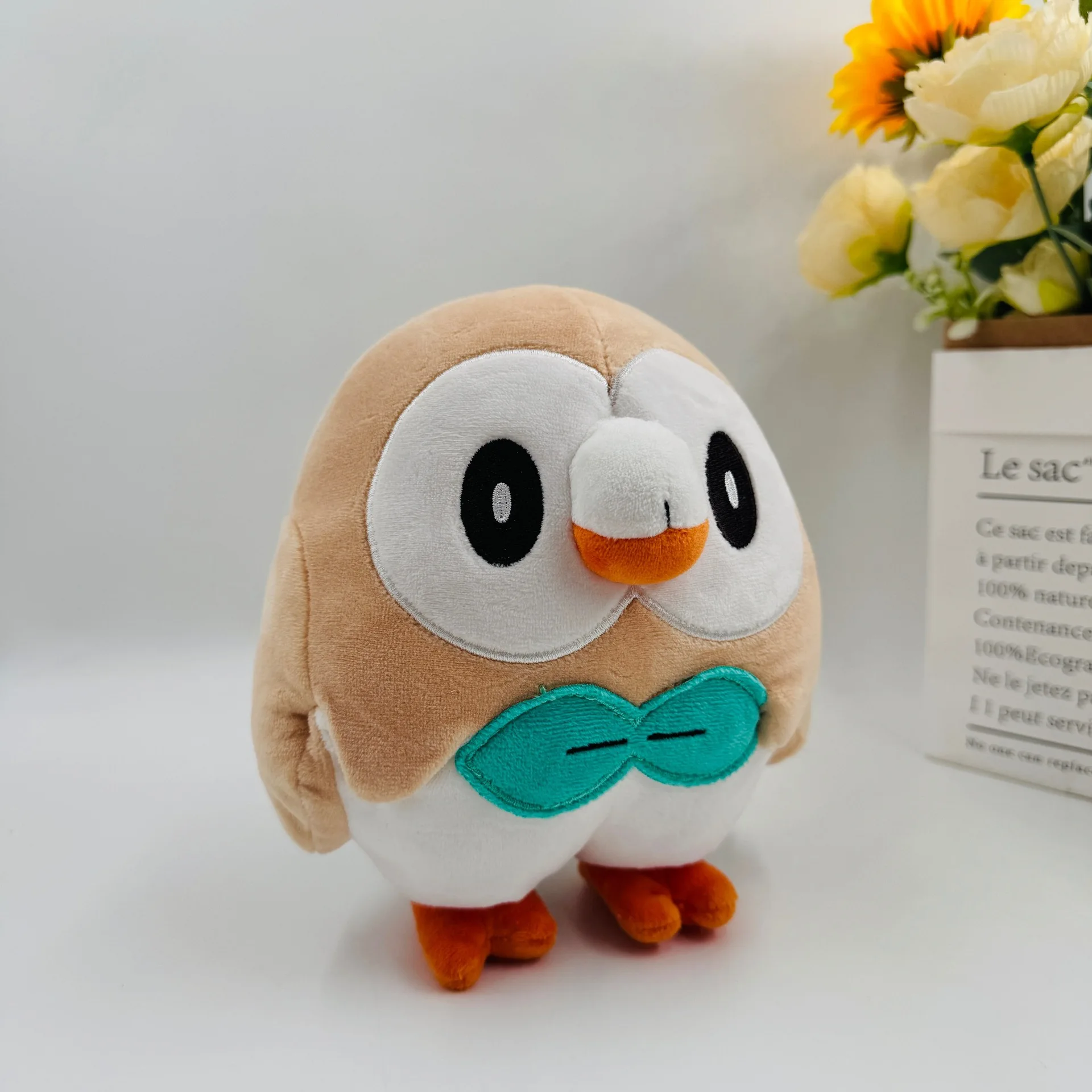 Original Pokémon Neues 19 cm großes Rowlet (Mokumoku) Plüschtier, Schlafbegleiterkissen, Kindergeschenk