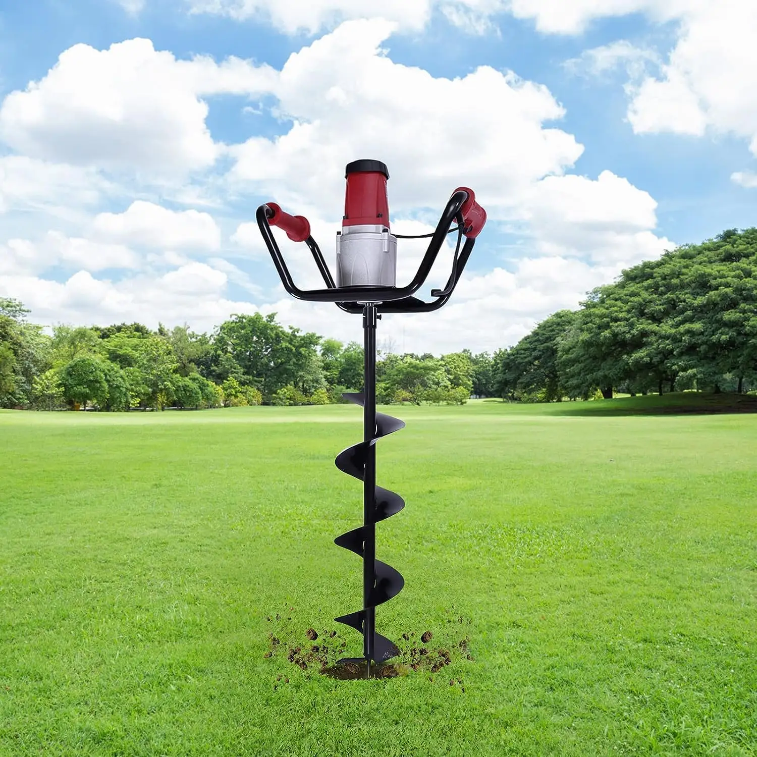 Dyrabrest 1500W Electric Post-Hole Digger With 6-Inch Auger Bit Earth Auger Post Hole Digger Electric For Post Holes Earth