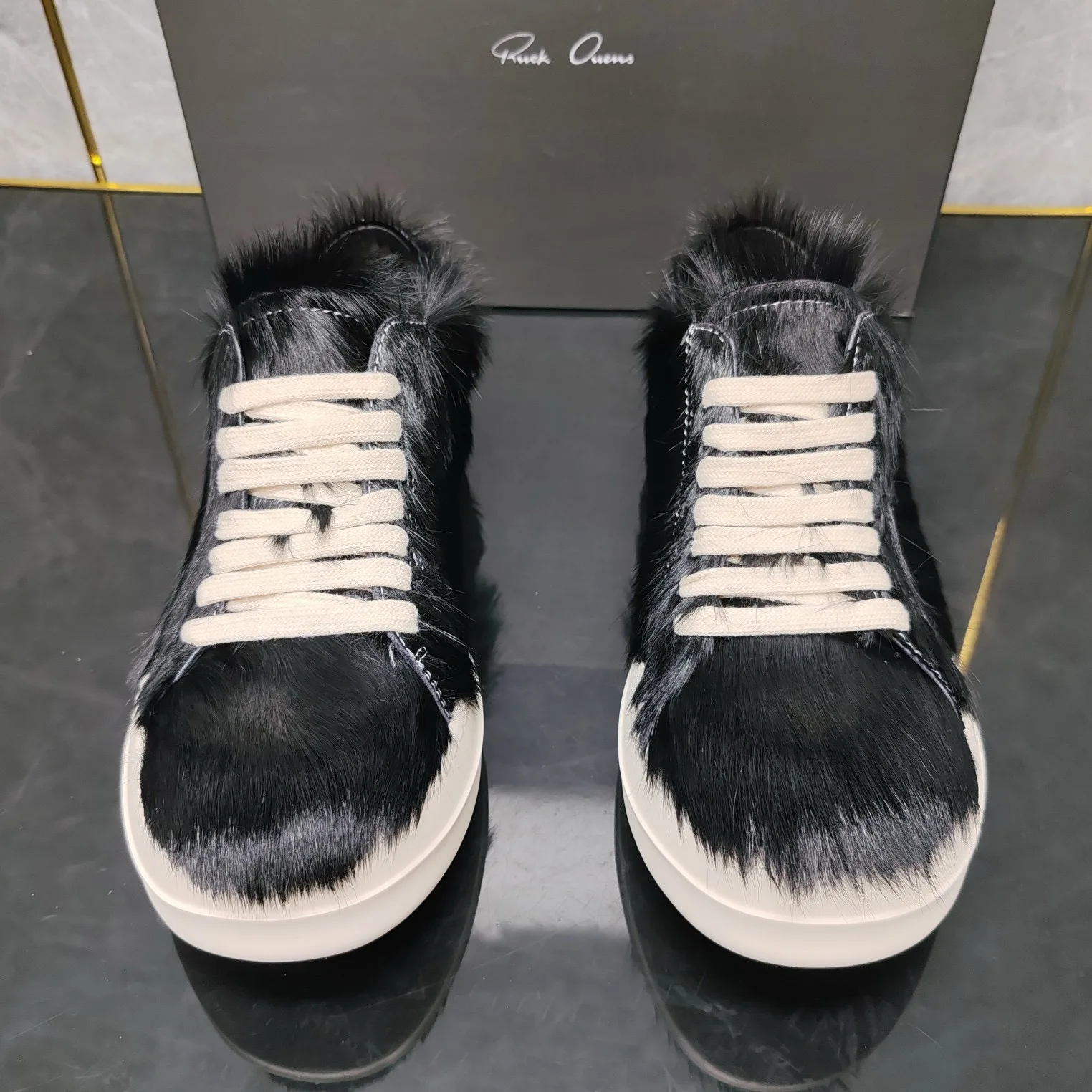 Ricks shoes personalized horsehair Harajuku style owens shoes high street hipster low-cut shoes 2024 new style.