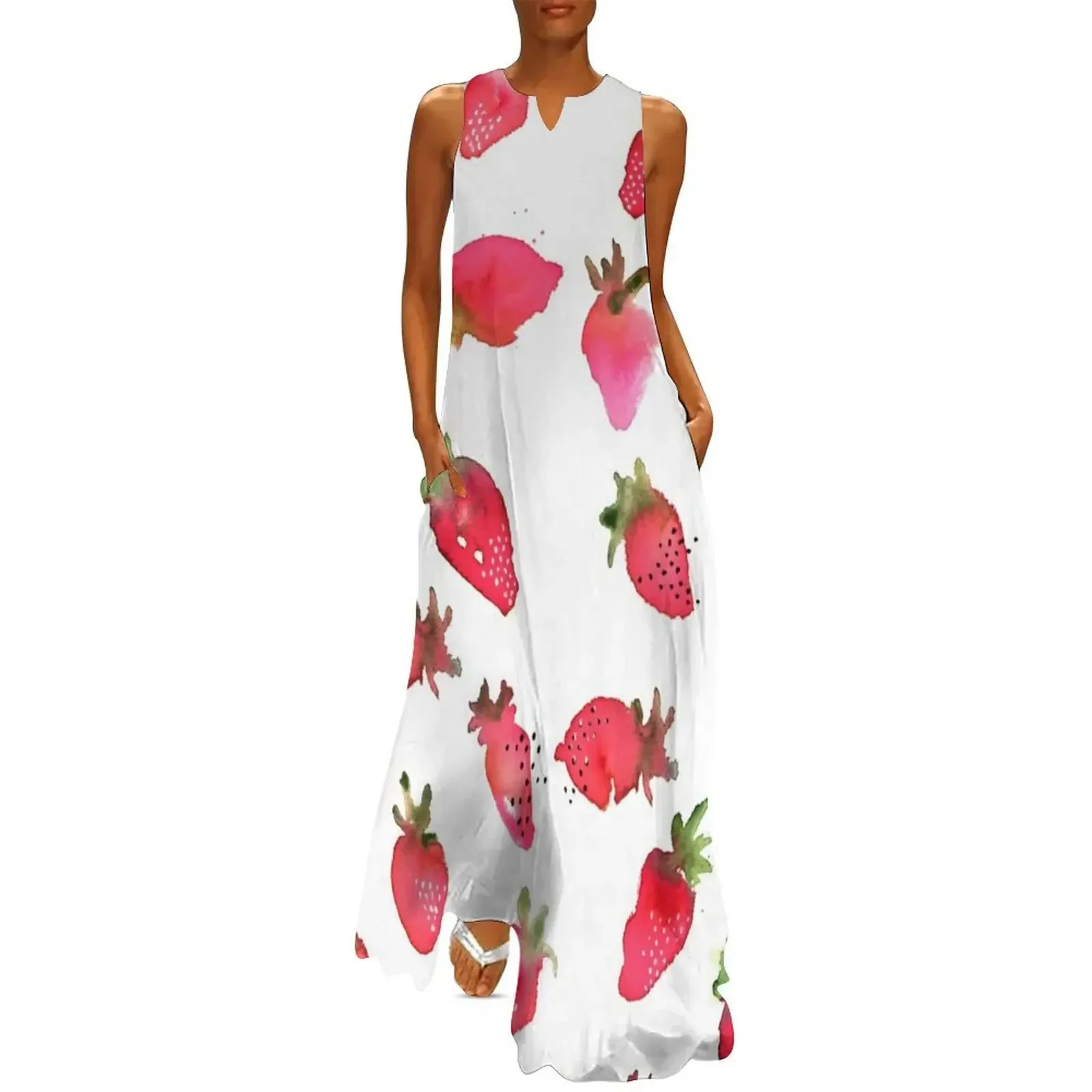 

Strawberry Stawberries Long Dress long dresses for women Women dresses summer Long dresses Dress