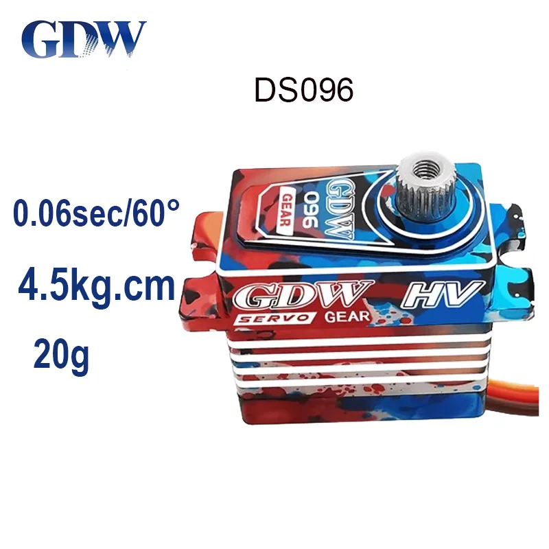 

GDW DS096 4.5KG Waterproof IPX8 20g MINI Full Metal HV Digital Coreless Servo For 1/8 1/10 RC Car Climbing TRX4 Robot