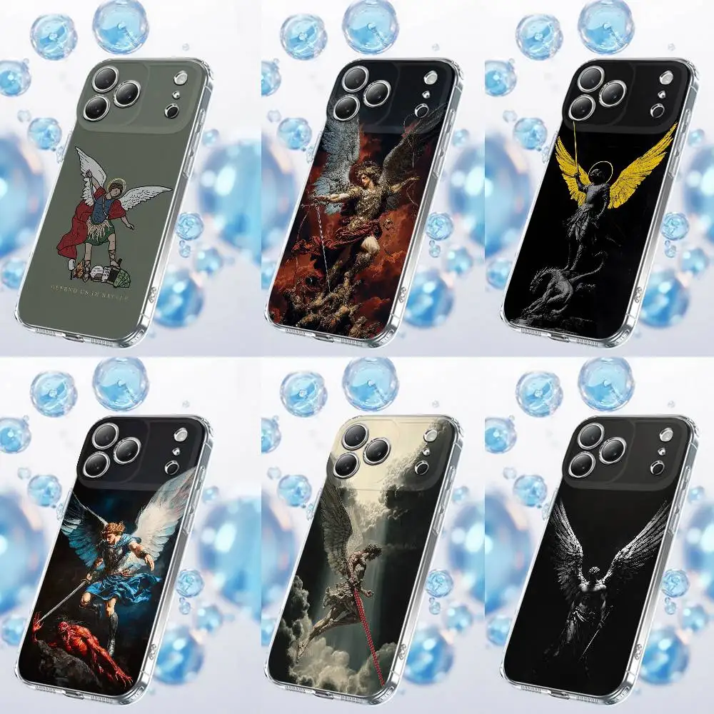 

Archangel Michael Gabriel Phone Case For iPhone 11,16,12,14,13,15,17,Plus,Pro,Max,Plus,E,Air,Mini Transparent Cover