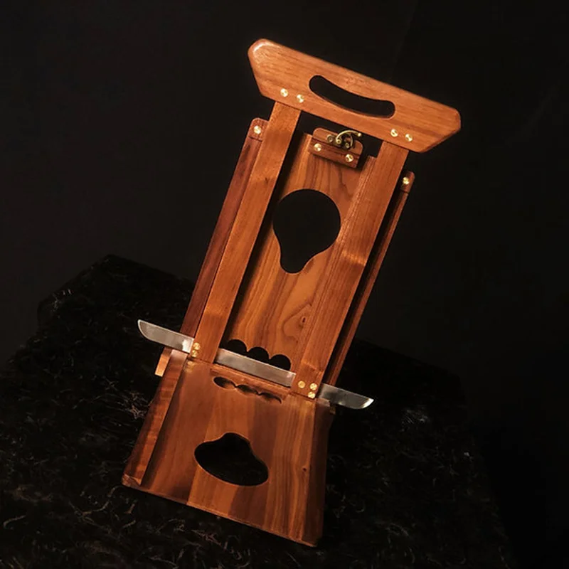 Arm Cutter Chopper (Black Walnut) Magic Tricks Wrist Cutting Magia Magician Stage Classic Illusions Gimmicks Mentalism Props