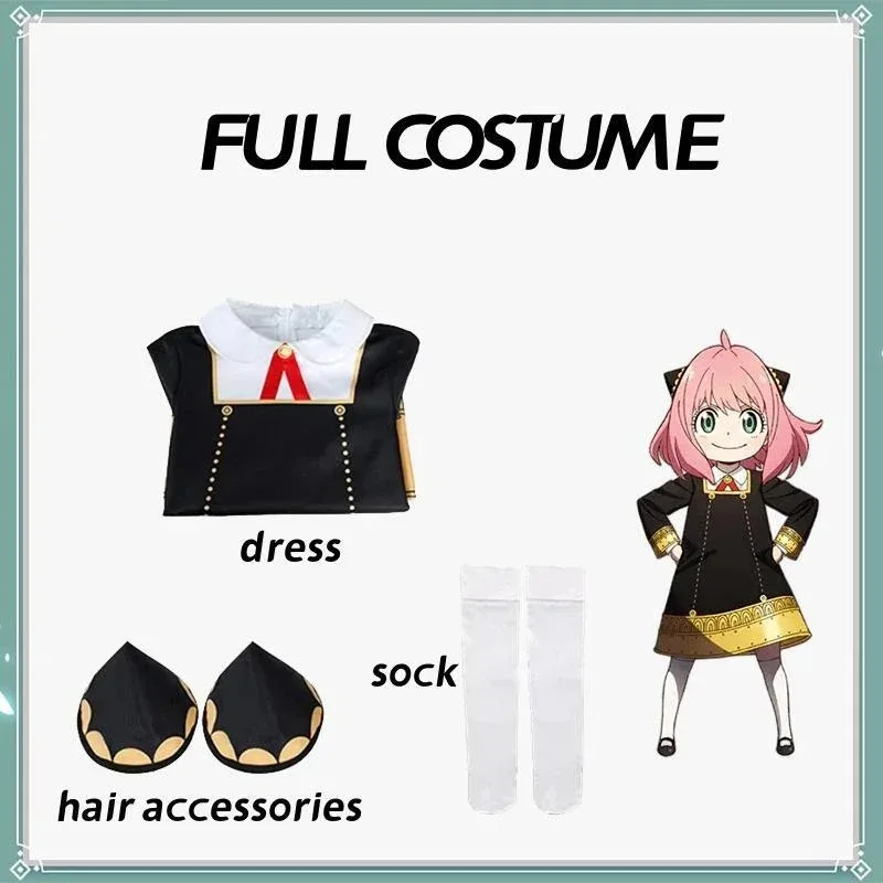 فستان أنيا المور الجديد 2025 أزياء جاسوس X التأثيرية فساتين سوداء بدلة شعر مستعار أزياء الهالوين ملابس للكبار تشي ★ ★ ★   جيه.