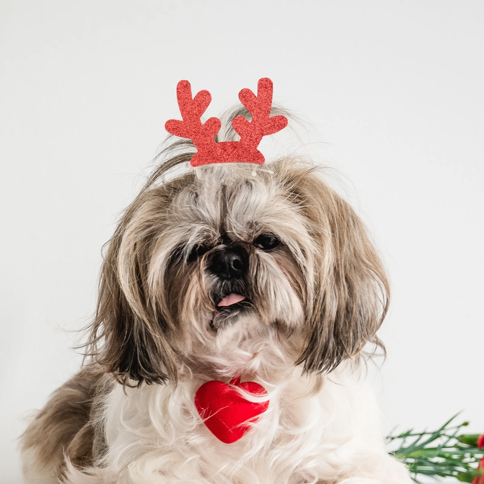 

3Pcs Christmas Pet Hairpin Red Creative Headband Holiday Party Pet Headwear Festival Accessory Party Headband Creative Hair Pin