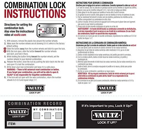 Legal Size Locking File Storage Box with Dual Combination Locks, Portable Organizer for Office Documents - Black