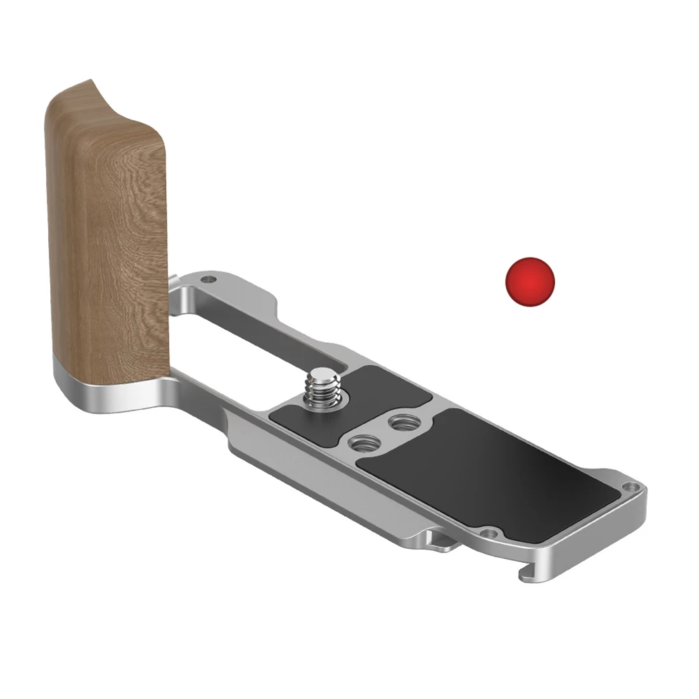 Punho de Madeira para Câmera com Base de Alumínio e Placa QR L para Câmera Fujifilm X-M5