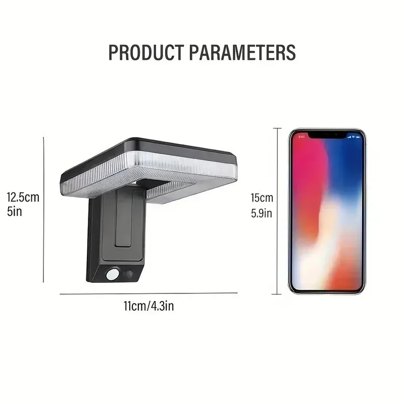 Foldable LED Solar Waterproof Wall Light 120° Motion Sensor 3 Modes for Patio Outdoor Deck Porch Barn Garage Security Lighting