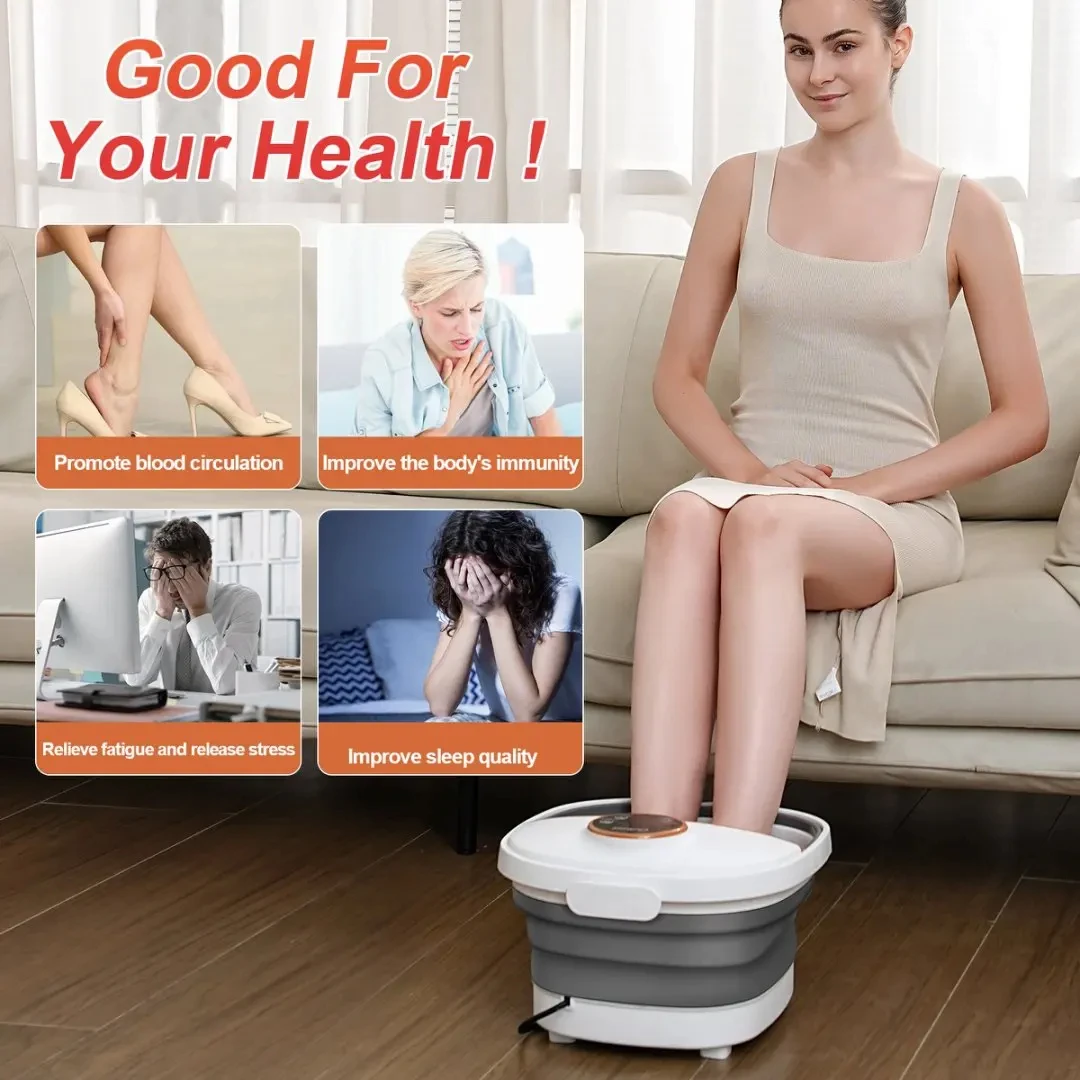 Foot Spa Smart  Folding High Deep Foot Soaking Bucket Automatic Heating Intelligent Constant Temperature Foot Bath Electric Mass