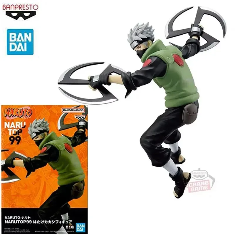 

In stock Bandai Original Naruto NARUTOP99 Hatake Kakashi Anime Action Figures Collection Model Toys Ornaments Figure Gifts 13cm