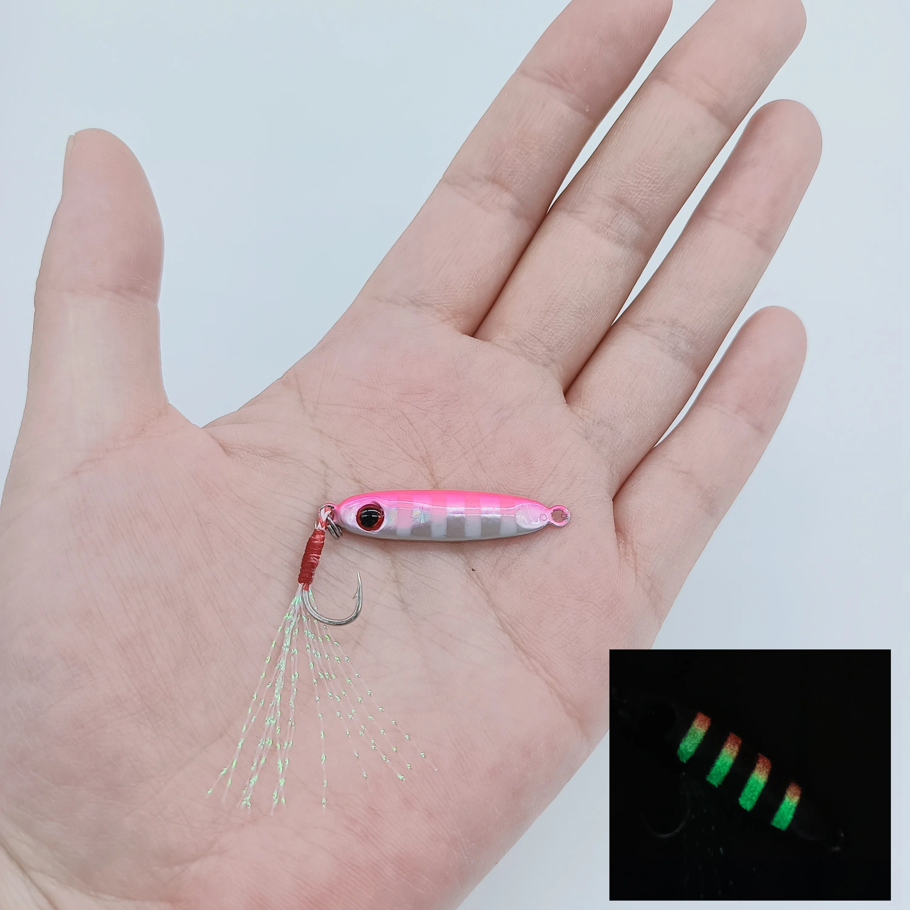 HOOFISH 1PCS Microjigging Angeln Locken 5,5g/32mm Mini Jig Köder Isca Künstliche Jig mit Einzel Haken angeln Zubehör – Detail 8