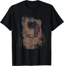 Distressed Acoustic Guitar Vintage Player Rock & Roll Music T-Shirt Cool Gift Unisex Summer Soft Tops Graphic T Shirts Camisetas