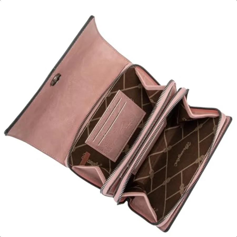 محفظة رانجلر فليب كروس للنساء، محافظ حقيبة كتف مع حزام سلسلة