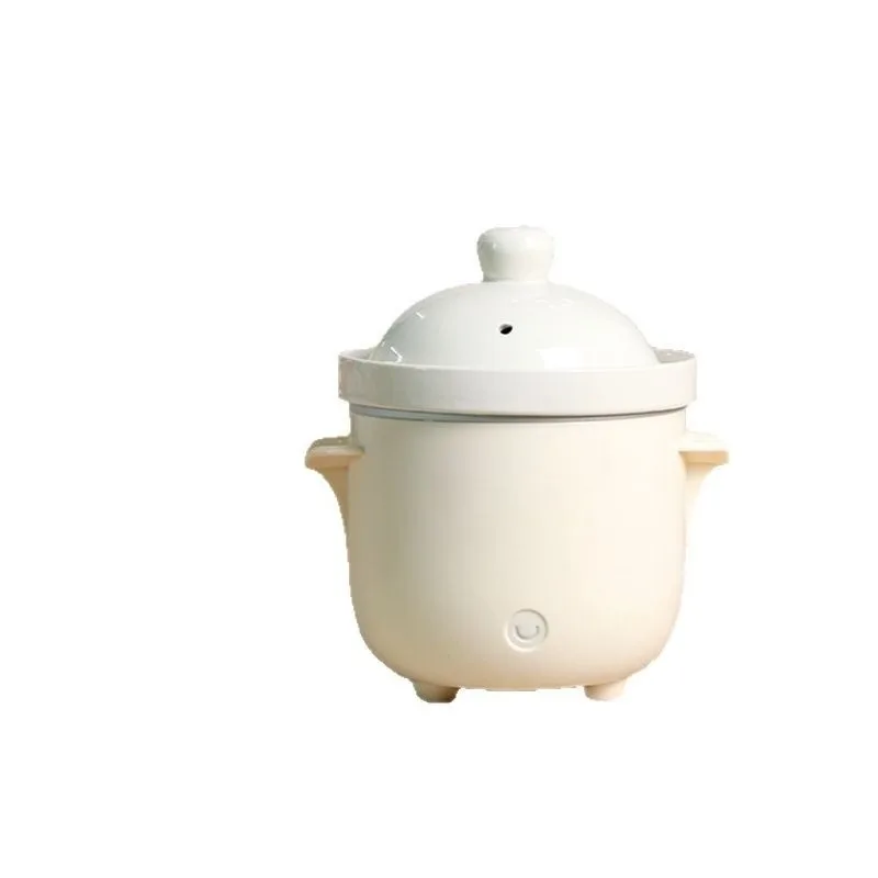 Single Serve Mini Electric Ceramic Stew Pot Slow Cooker for Porridge And Soup Healthy Cooking