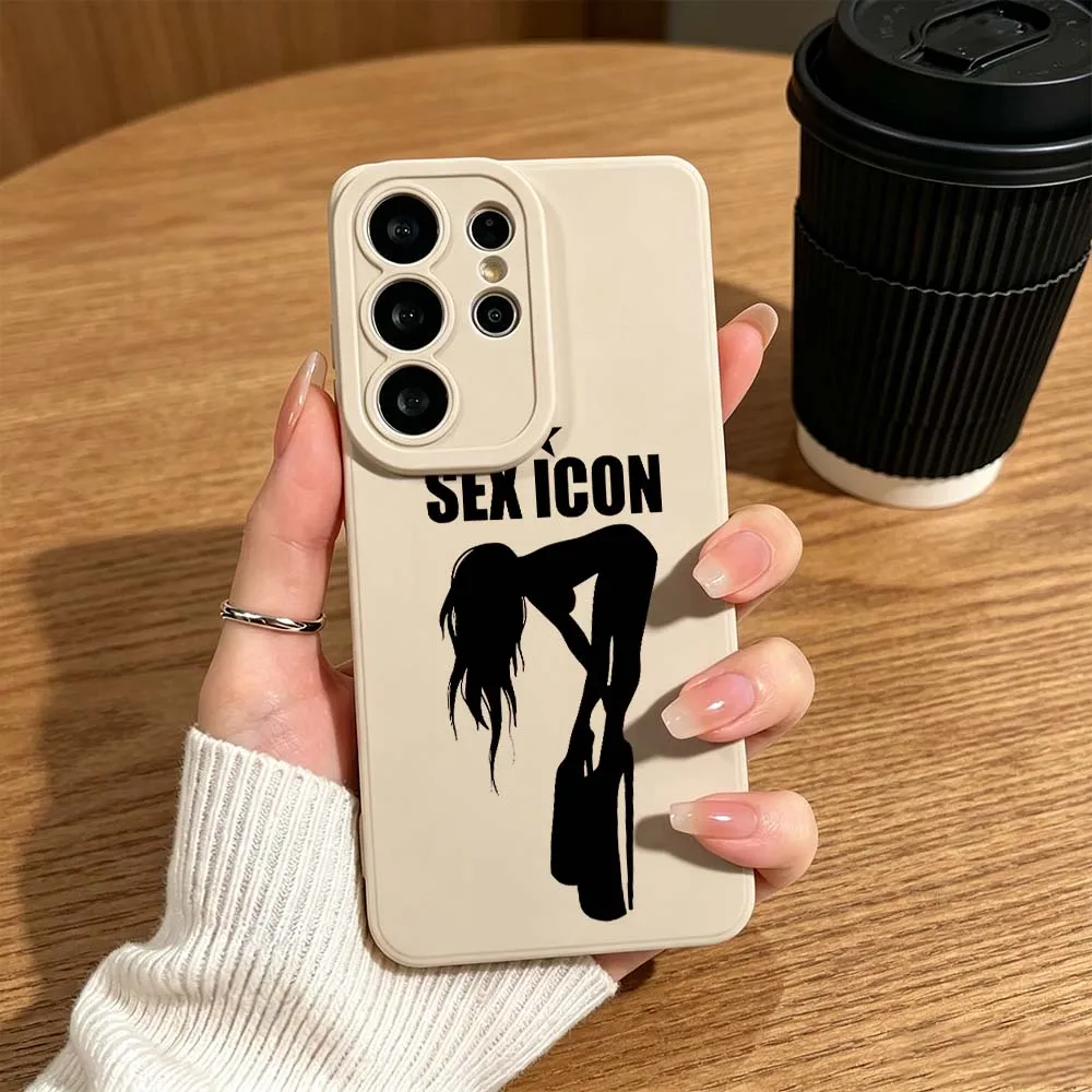 

Sexy Icon Female Silhouette For Samsung Galaxy S26 S25 S24 S23 S22 S21 S20 Ultra Plus A15 A35 A54 A55 Soft Cover Phone Case