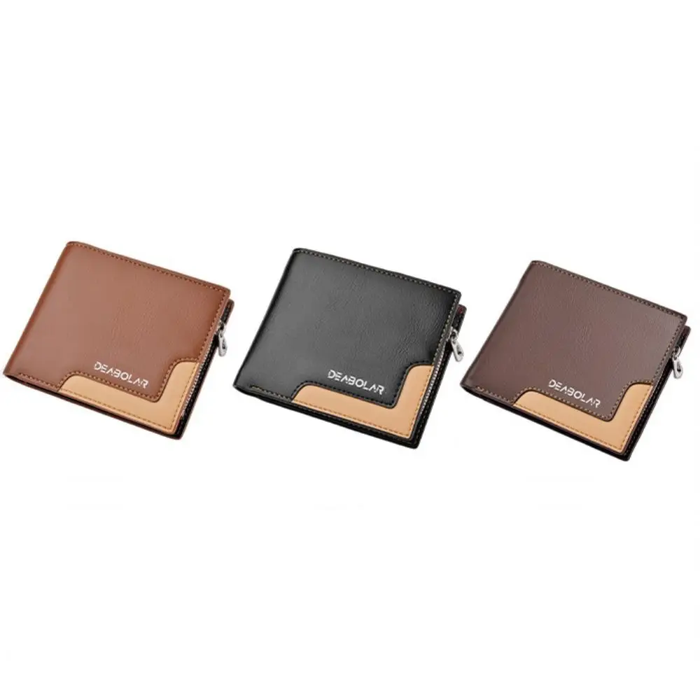 Neue PU Leder männer Brieftasche Schwarz Kaffee Multi-slot Kurze Geldbörse Große Kapazität Karte Halter Brieftasche Männer männlichen