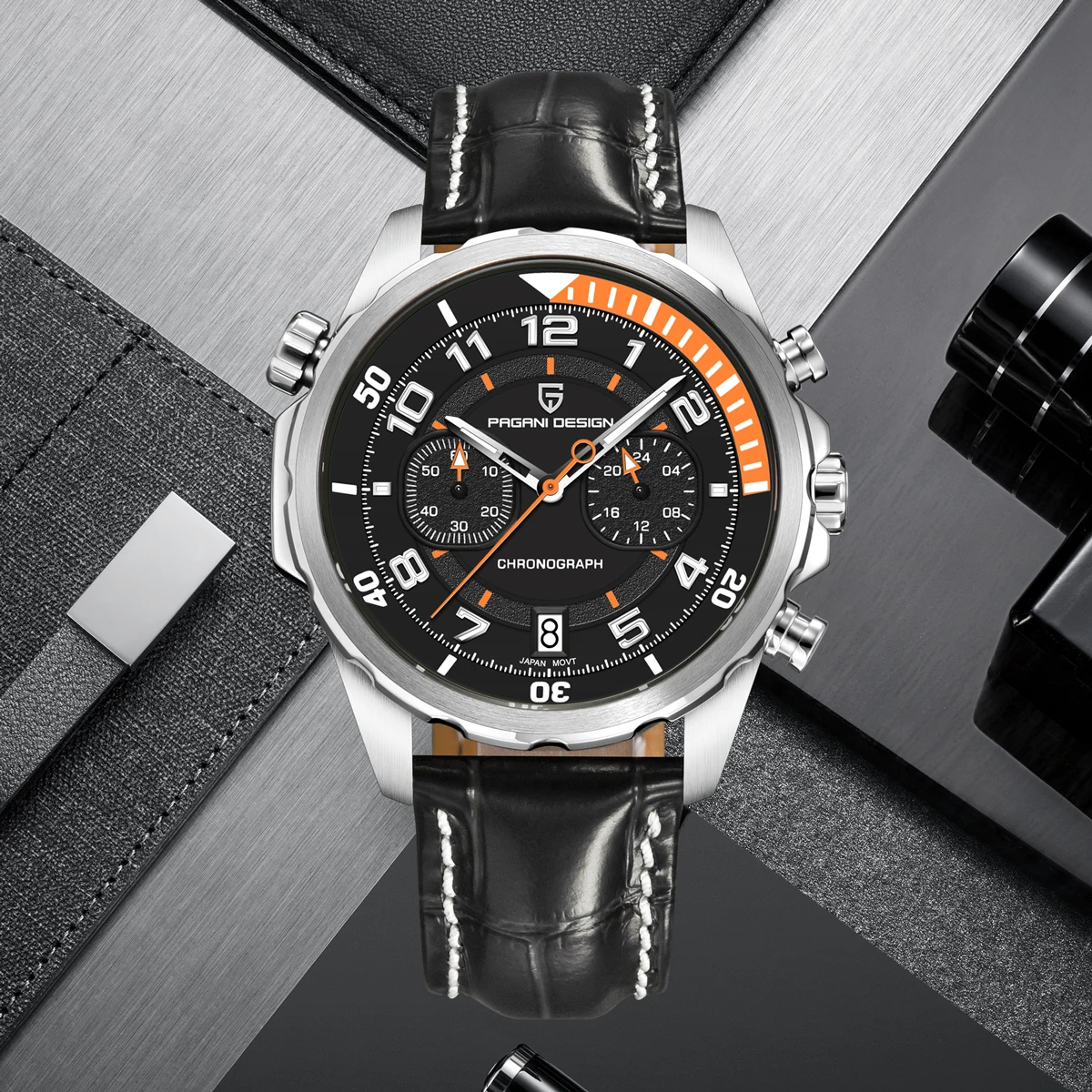 

PAGANI DESIGN 2025 New Mens Watches Luxury Chronograph Quartz Watch Men Luminous AR Sapphire Waterproof Leather Business Clock