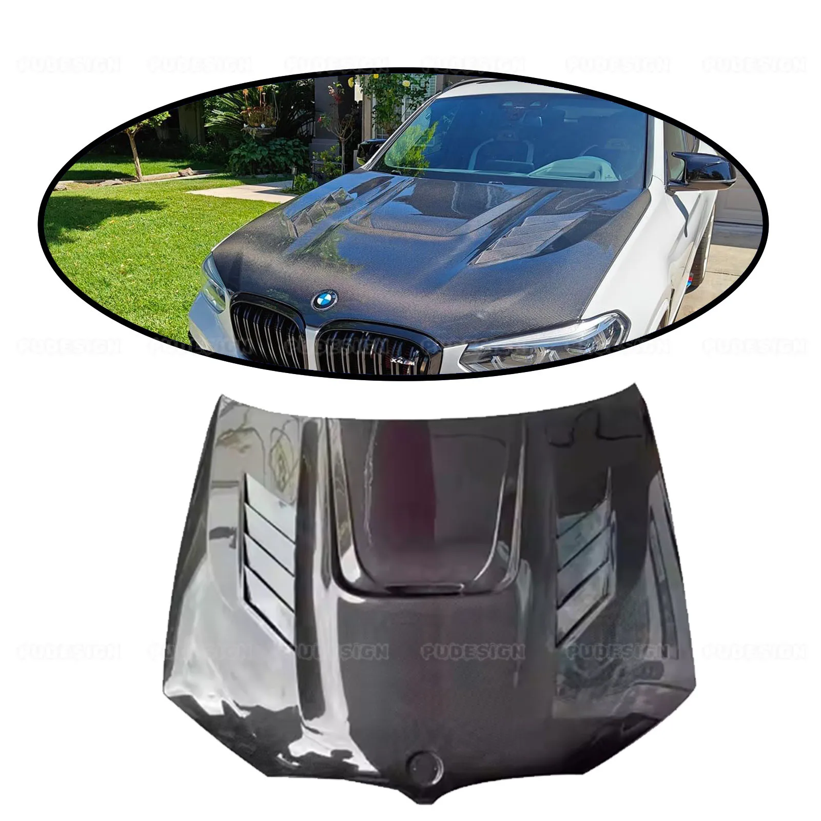 

High Quality Carbon Fiber Front Engine Hood For BMW X4M F98 X3M F97 G01 G02 G08 AE Style Hood Bonnet Cover