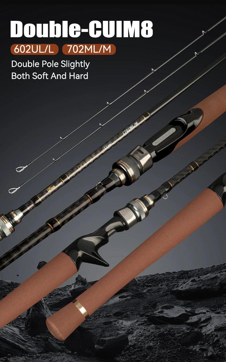 LEYDUN Ultraleichte Angelrute 1,8m 2,1m Zwei Spitzen Schnelle Aktion Spinning Jigging Rute UL L M ML Carbon Casting Reise-Feeder-Ruten – Detail 1