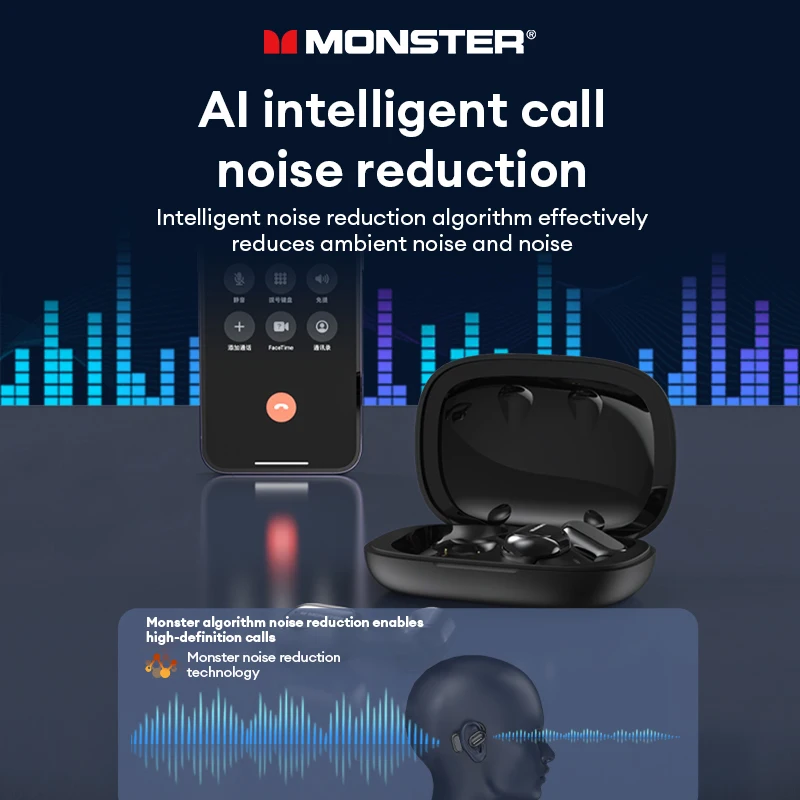 Monster-auriculares inalámbricos MH22156 originales, cascos con Bluetooth 5,4, modo Dual, batería de larga duración, impermeables IP5X, deportivos