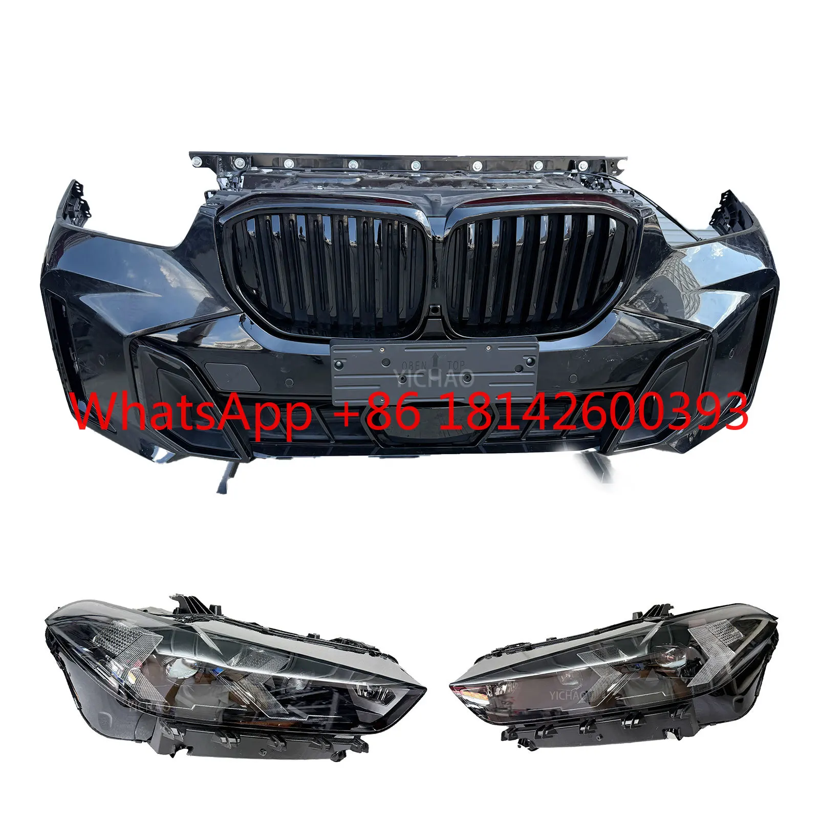 Front Bumper Assembly for   X5 G05 LCI G18 M Sport 2023-2025 Complete Bumper With Kidney Grille License Plate Holder Fog Trim
