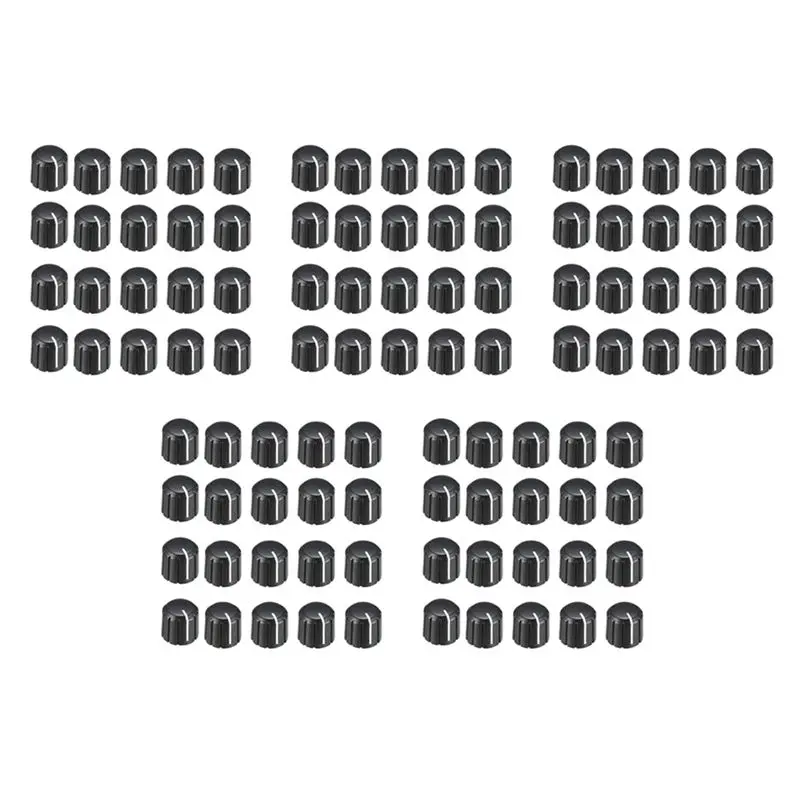 CGDS-100Pcs 15X13.5Mm Plastic Potentiometer Rotary Knob For 6Mm Diameter D Type Shaft Guitar Volume Knob.