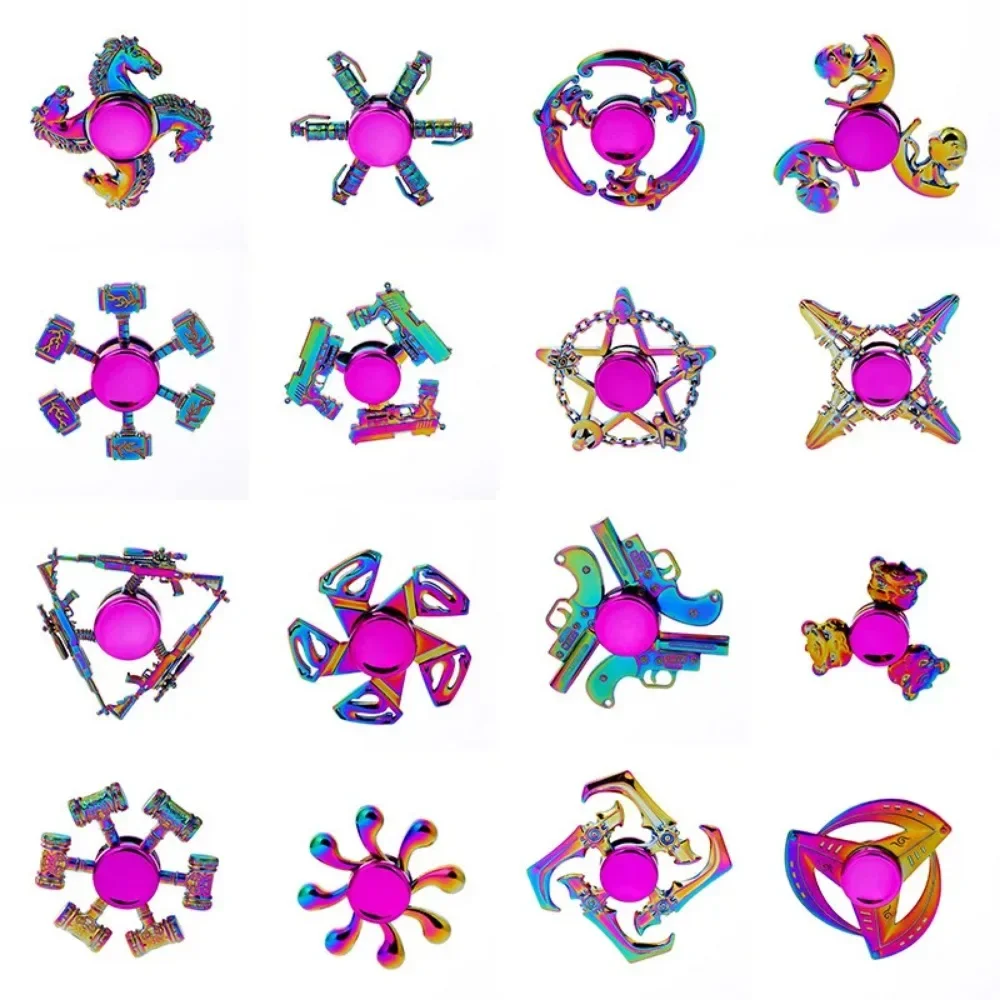 Rainbow Metal Fidget Spinner Colorful Finger Spinners High Speed Hand Spinners Fidget Toys for Stress Anxiety Relief for Adults