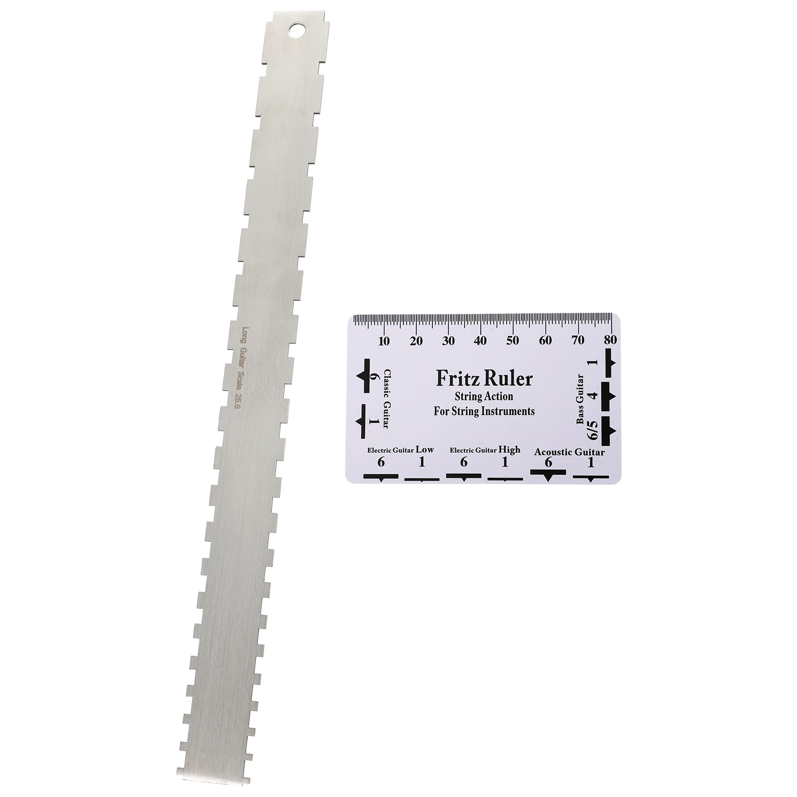 

2Pcs Guitar Neck Ruler Stainless Steel Plastic Measuring Tools String Height Scale Maintenance Repair Accessories Musical