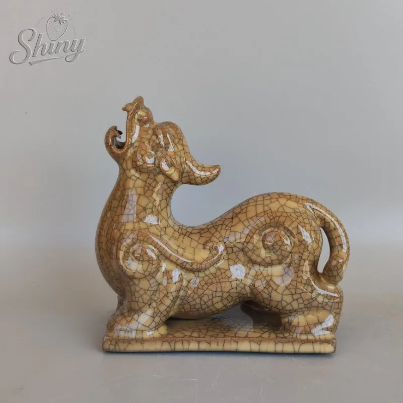 Song Dynasty Kiln Crackled Glaze Tiger Vase Antique Replica Ceramic Decorative Piece
