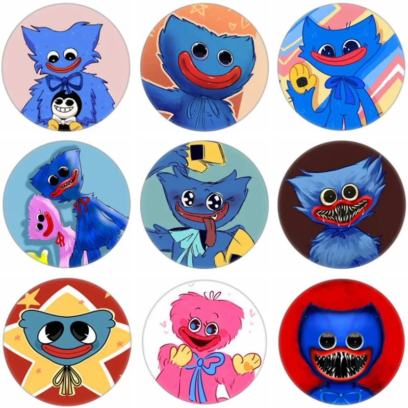 

12PCS New Kawaii Game Poppy Playtimes Series 44MM Badge Cute Cartoon Character Creativity HD Printing Tinplate Badge Gift