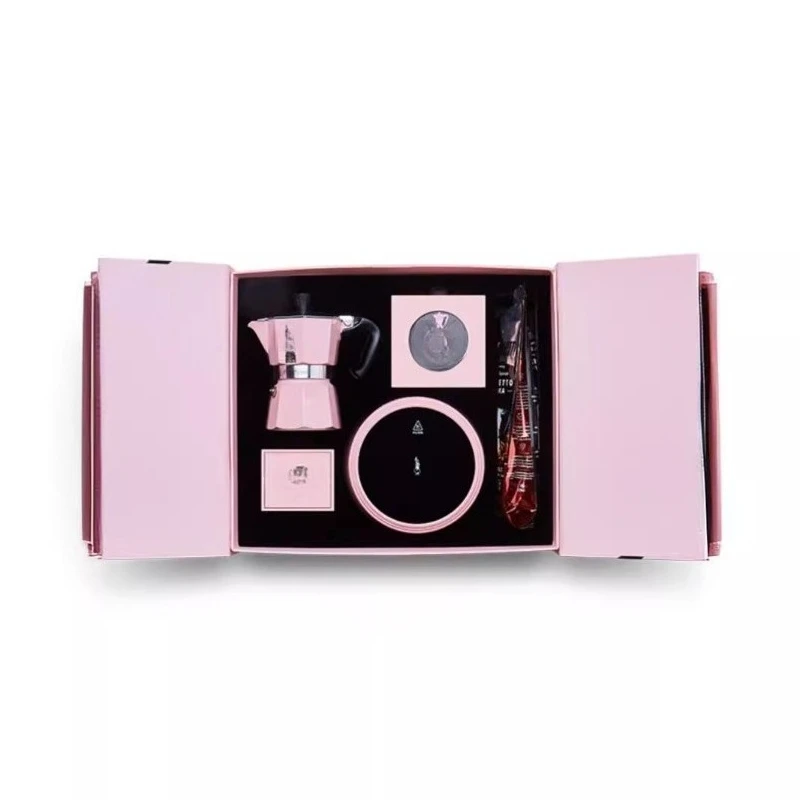 Whimsical World pink mocha pot, gift box, hand-brewed coffee pot set for gift