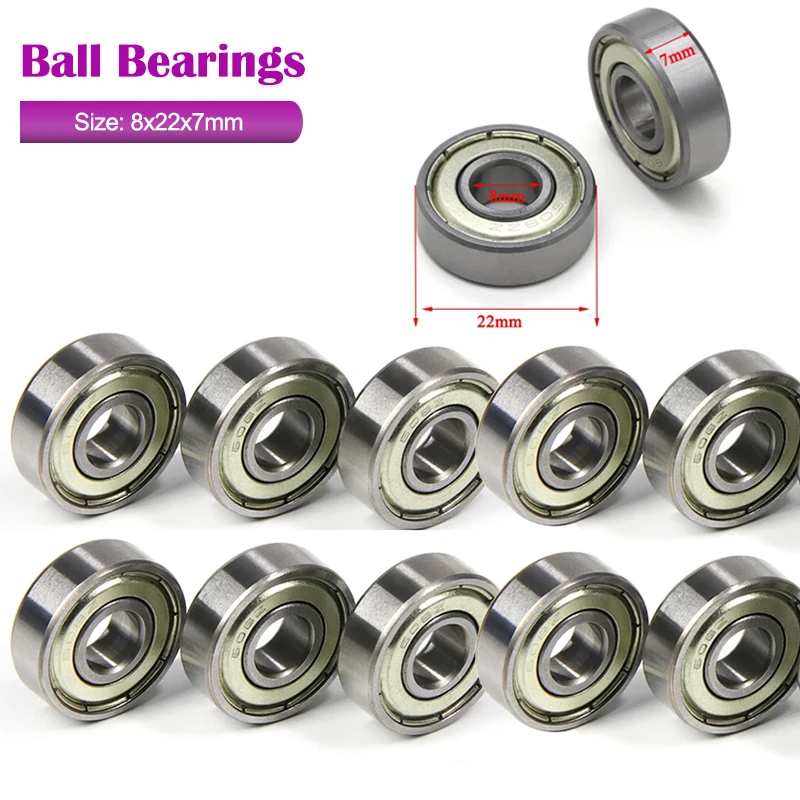 2~100pcs High Carbon Steel Ball Bearings 608Z 608ZZ Deep Groove Miniature Bearings For Skateboard Scooter Single Row Bearings