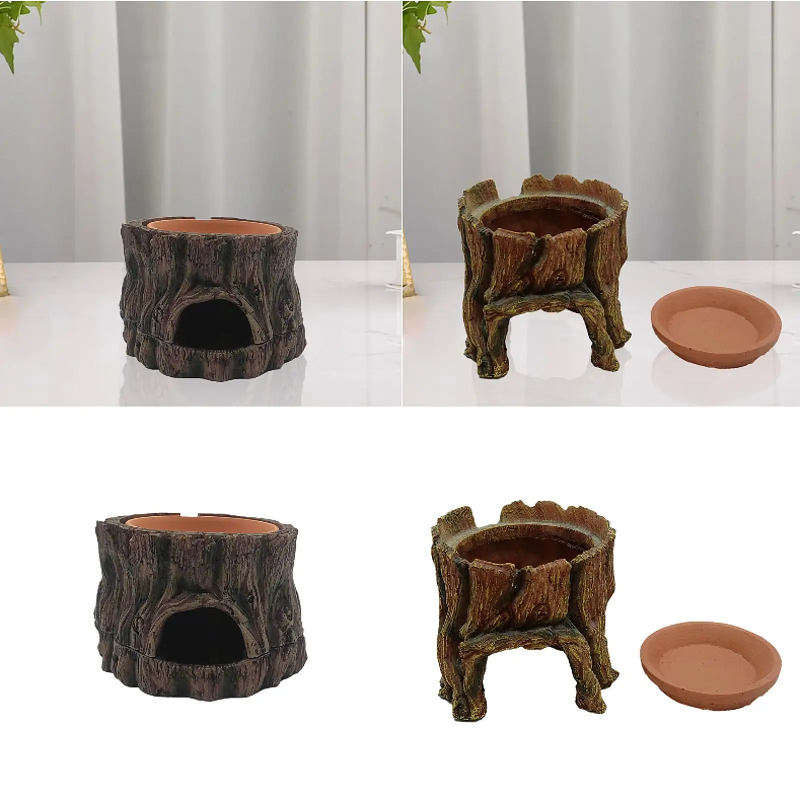 

Reptile Hideout Landscape Decoration Aquarium Fish Tank Decoration Turtle Basking Platform for Snake Geckos Amphibians Betta