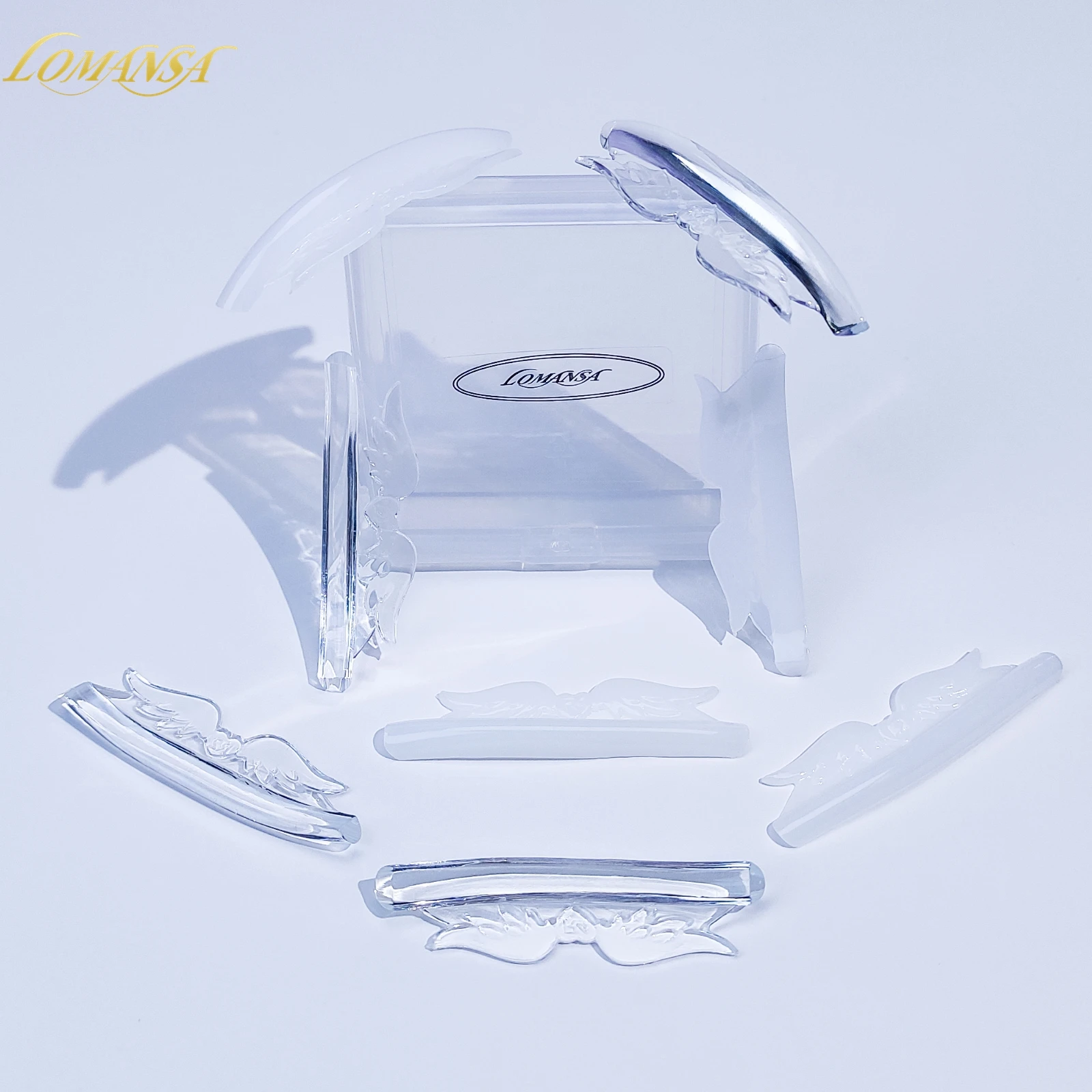 ロマンサ 4ペア Cカール フリーグルー シリコンまつげパーマパッド 粘着性まつげロッドシールド リフティング 3Dまつげアクセサリー メイクアップツール