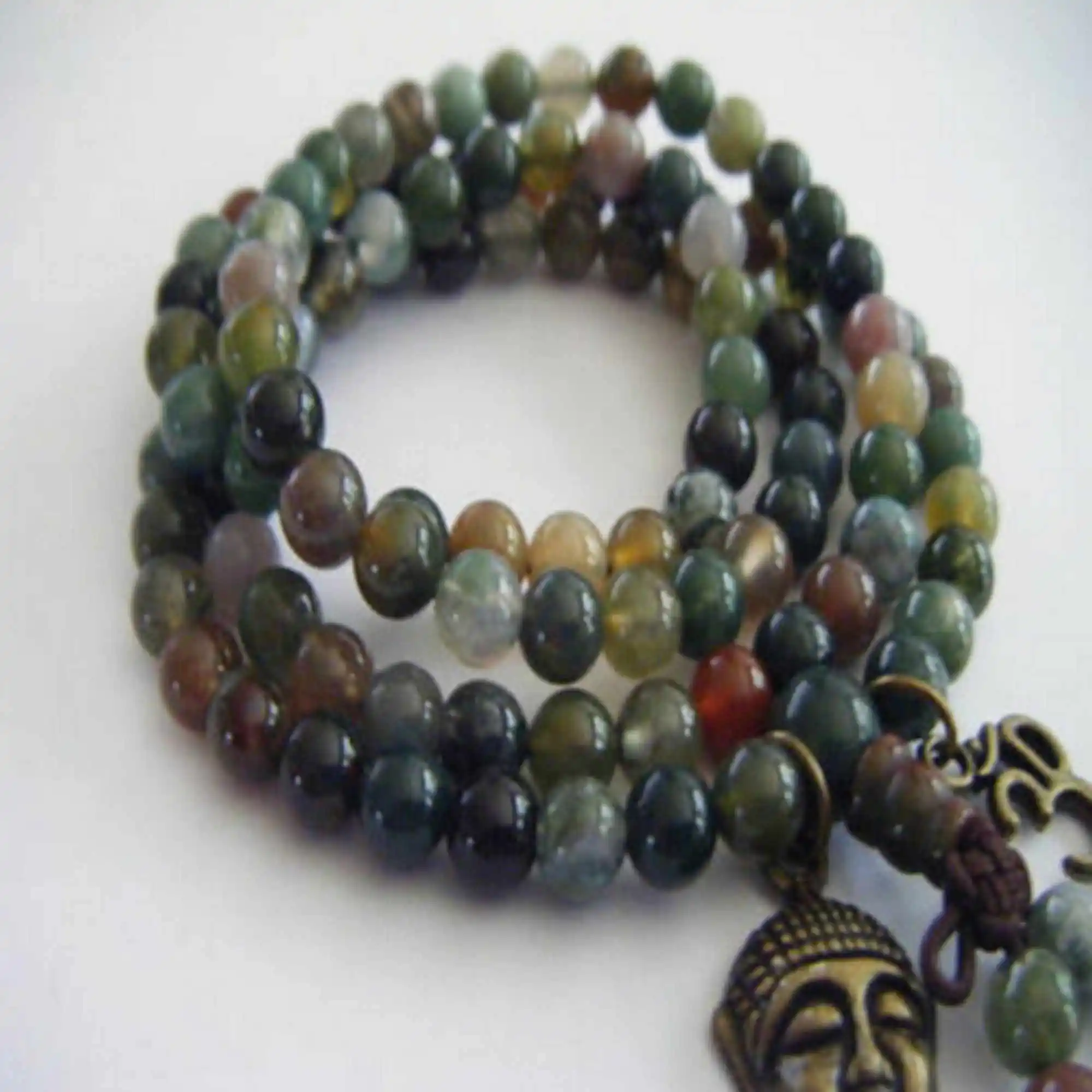 

6mm piritual Inspirational Mala Necklace Indian Agate Beads Buddha Gift Trendy Unique Bangle Bohemian Prayer