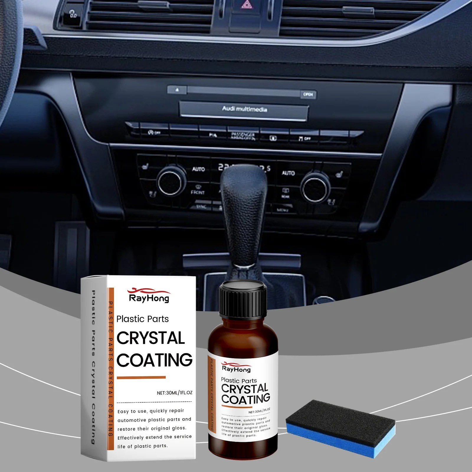 Crystal Coating for Car Scratch Repair Console Instrument Panel Care Great Gloss Protection Plastic Refurbished Plating Agent