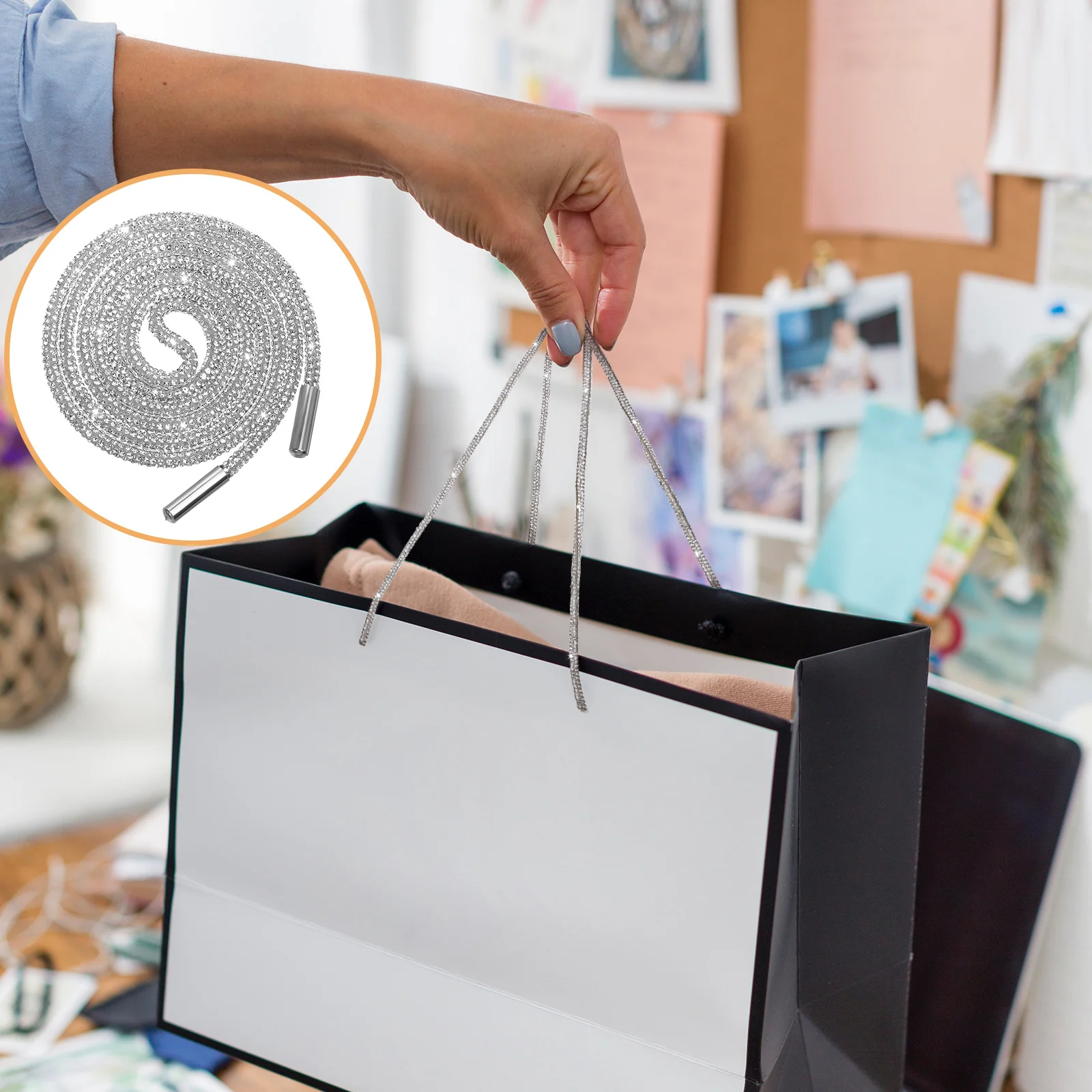 

4pcs Rhinestone Glitter Shoelaces 120Cm Round Shiny Replacement For Sneakers Boots Hoodies Decorative Shoe Laces Women Sparkly