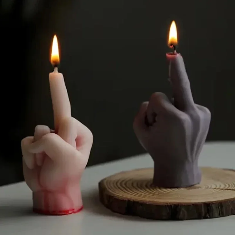 Large 3D Middle Finger Candle Silicone Mold Creative Gesture Finger Candle Making Tools DIY Soap Gypsum Resin Molds Home Crafts